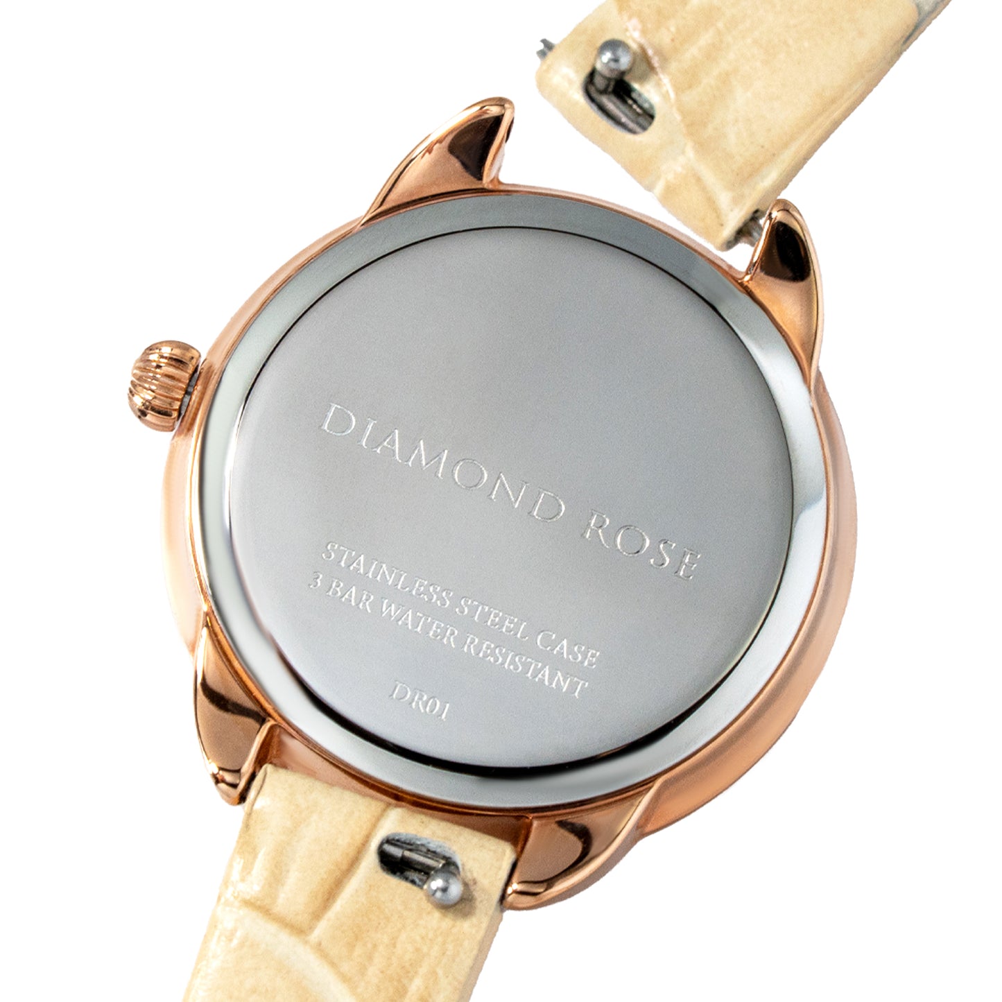 【クリスマス限定豪華セット】ダイヤモンドローズ ラウンドベージュ＋ブラウン付け替えベルト