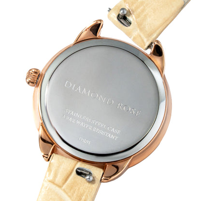 【クリスマス限定豪華セット】ダイヤモンドローズ ラウンドベージュ＋ブラウン付け替えベルト