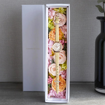 【クリスマス限定豪華セット】ダイヤモンドローズ ラウンドベージュ＋ブラウン付け替えベルト