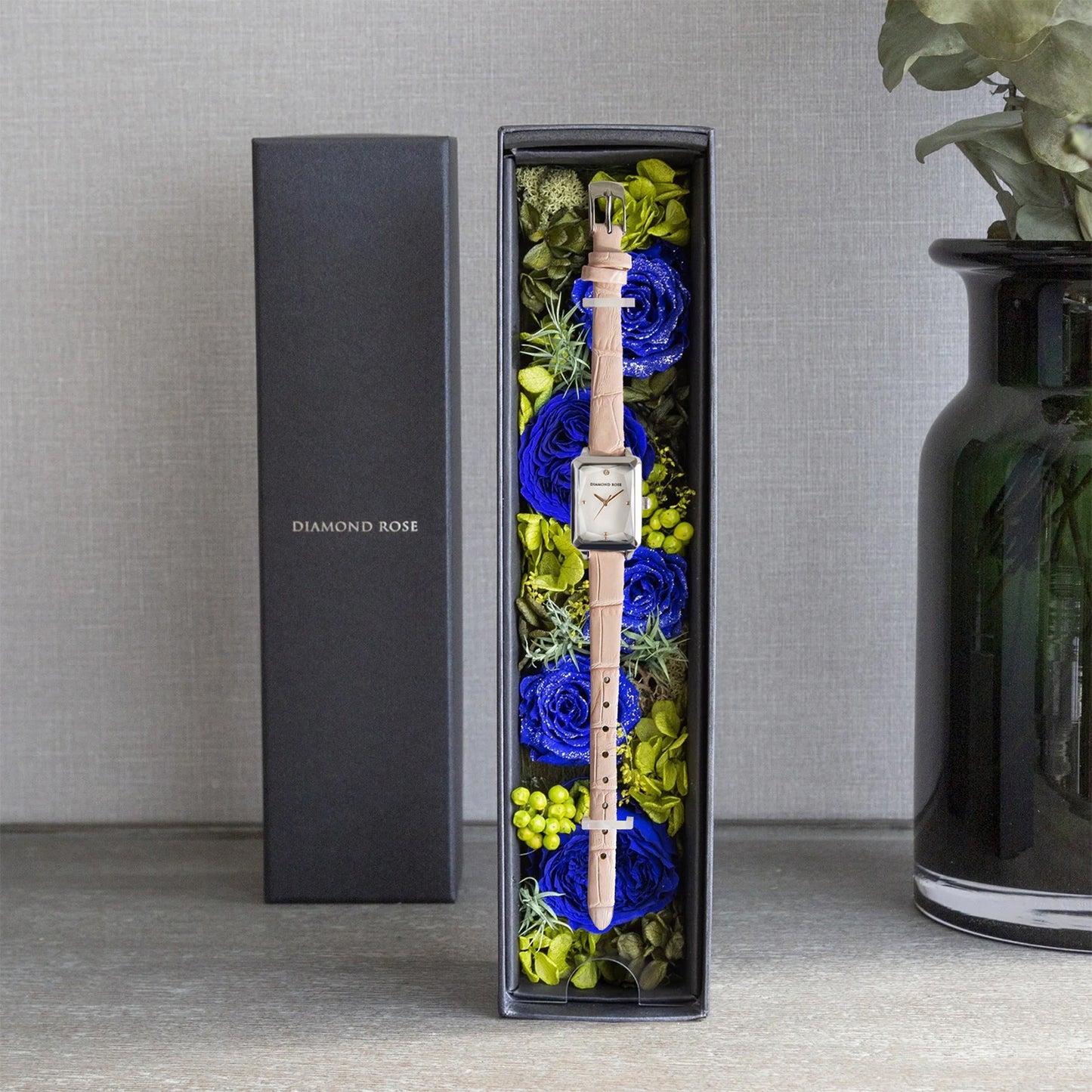 【クリスマス限定豪華セット】ダイヤモンドローズ スクエアピンク＋ブラック付け替えベルト