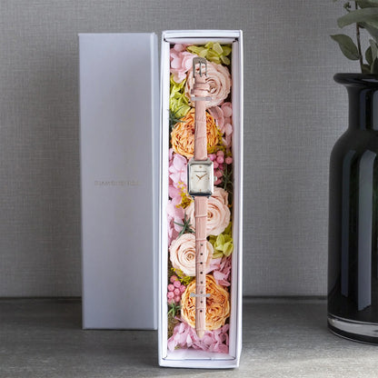 【クリスマス限定豪華セット】ダイヤモンドローズ スクエアピンク＋ブラック付け替えベルト