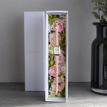 【クリスマス限定豪華セット】ダイヤモンドローズ スクエアピンク＋ブラック付け替えベルト