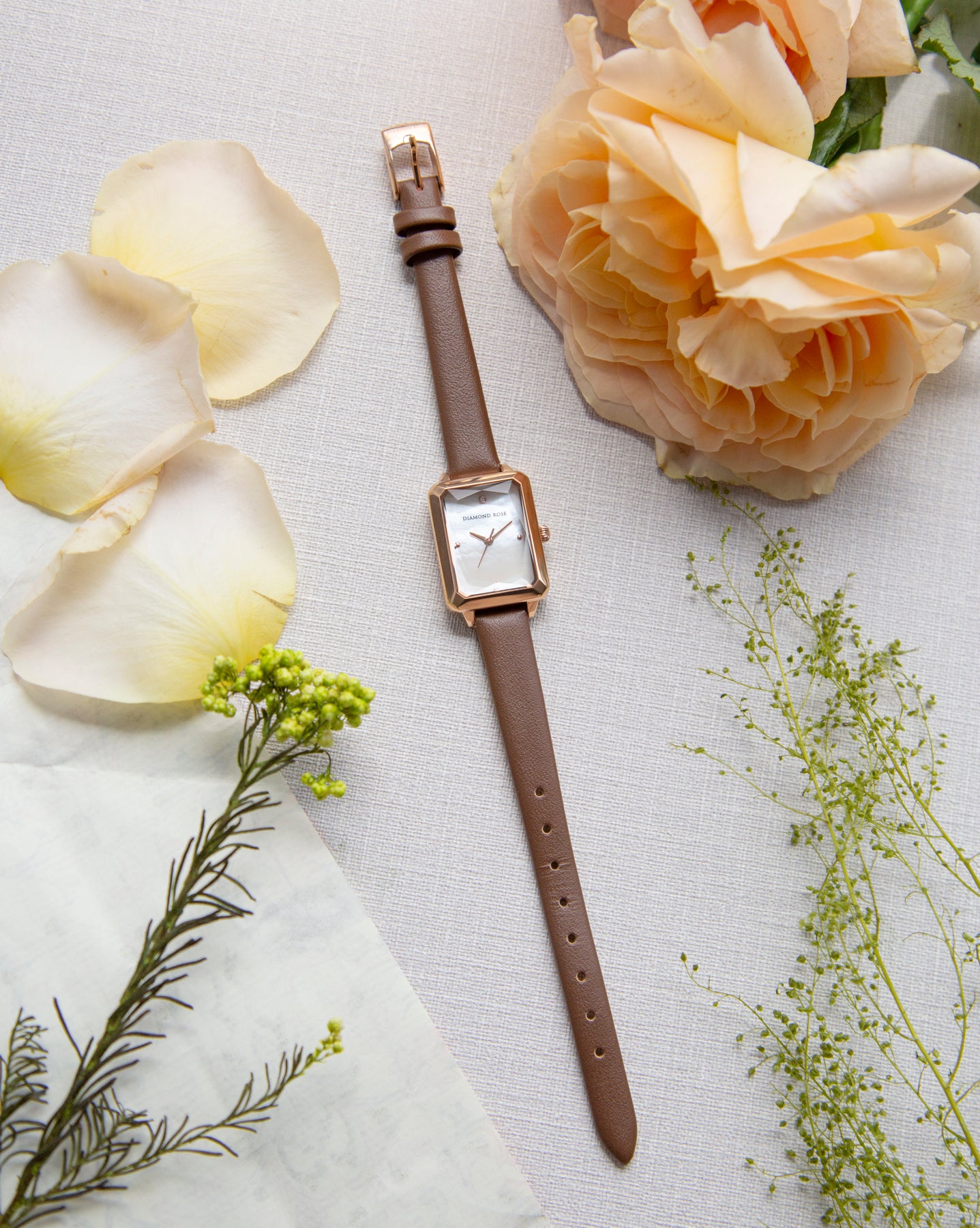 ダイヤモンドローズ スクエアダークブラウン DR02R-ADB ピーチマリアージュ AR-WPM